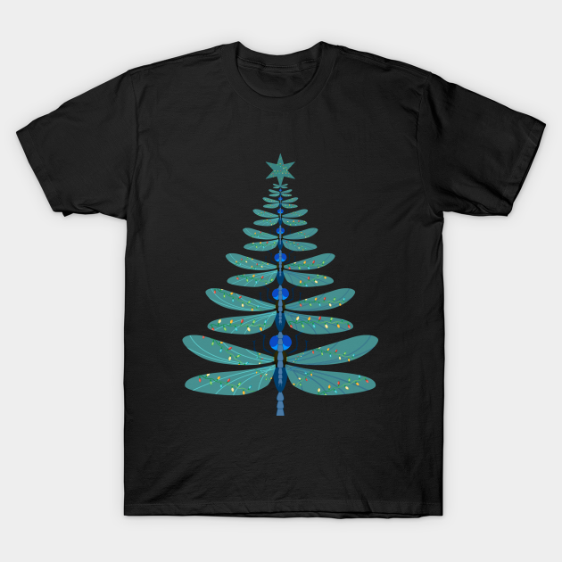 Discover Dragonfly Christmas Tree Ornament Xmas Insect Lover Funny - Dragonfly Christmas Tree - T-Shirt