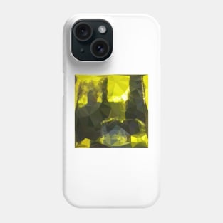 Electric Lime Yellow Abstract Low Polygon Background Phone Case