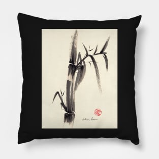 Silence - Sumie ink wash bamboo painting Pillow