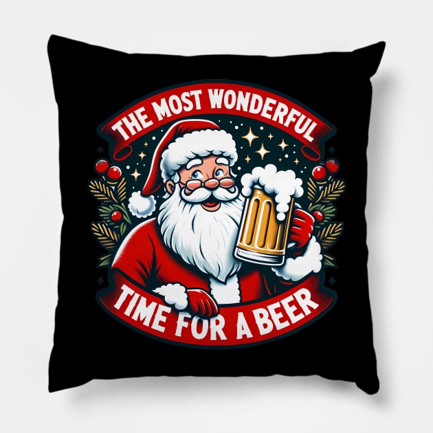 Most Wonderful Time for a Beer Pillow by MZeeDesigns