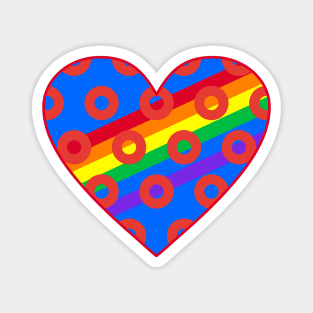 Phish Donuts Heart with Rainbow Pride Magnet