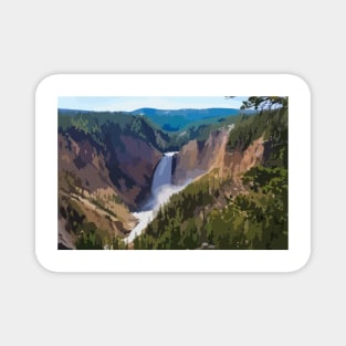 Yellowstone Waterfall Painting Magnet