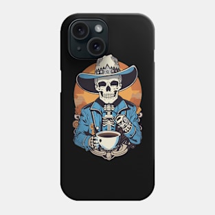 Sunset Cowboy Skeleton Phone Case