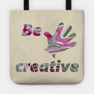 creative hand patterned with green vinous liquid background Tote
