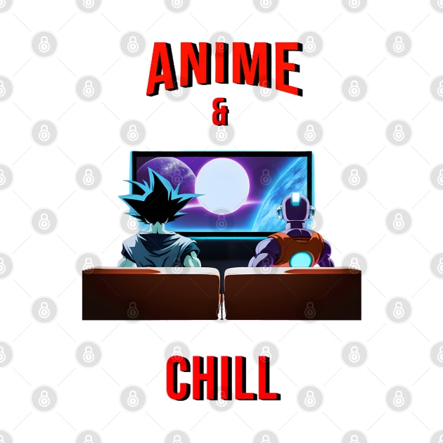 Anime and chill by AnimeMerchNPrints