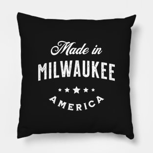 Made In Milwaukee, USA - Vintage Logo Text Design Pillow