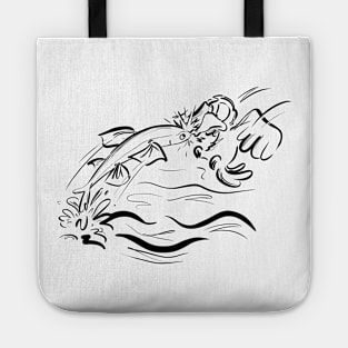 Flying fish meets bird Tote