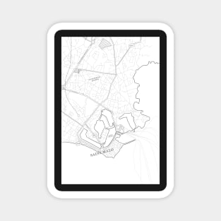 Saint-Malo, France Map Illustration Magnet