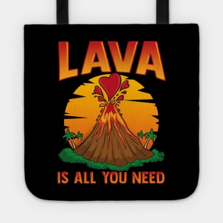 Cute Lava Is All You Need Volcano Valentines Day Tote