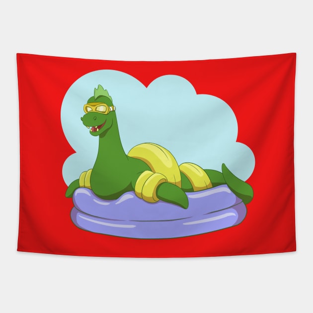 Crypt-kids: Baby Loch Ness (Green) Tapestry by TheBrigeedaRocks