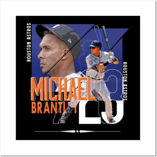 Michael Brantley Baseball Paper Poster Astros 2 - Michael Brantley -  Posters and Art Prints