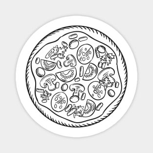 Pen Sketch of Yummy Pizza Magnet