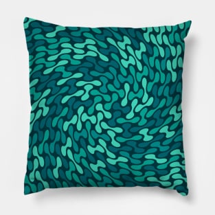 Twisted Metaballs Pattern (Teal) Pillow