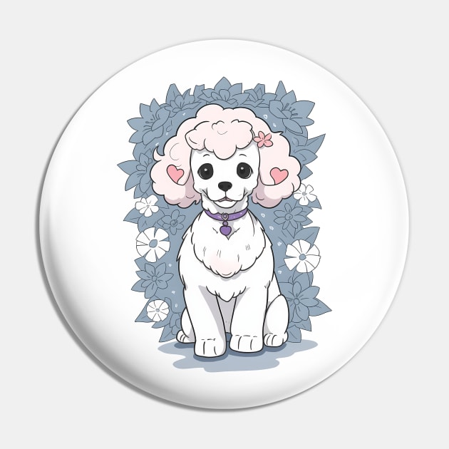 Floral Poodle's Enchantment Pin by VerdantCreature