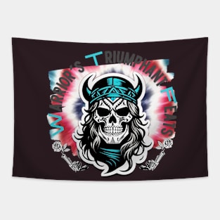 WTF Cool Viking Warrior Skeleton Tapestry