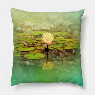 Dream Serenity - Yellow Water Lily Flowers Pillow