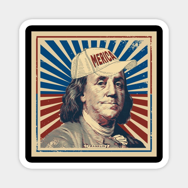 4th of july - bejamin merica Magnet by Thermul Bidean