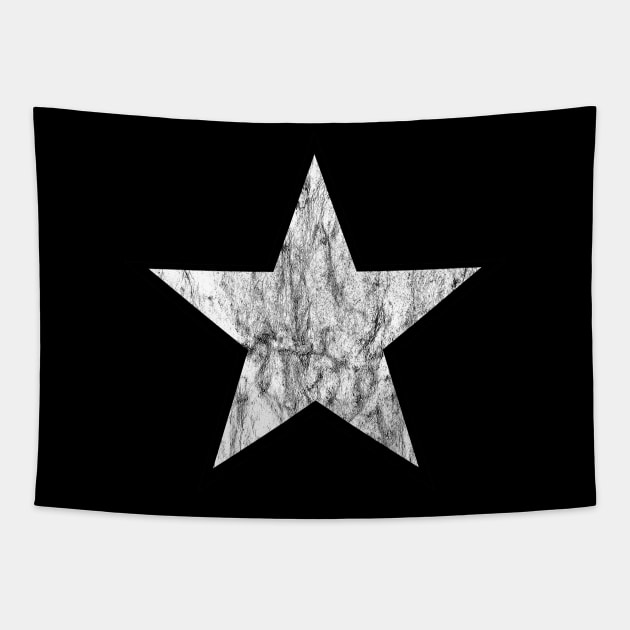 Distressed White and Black Star Tapestry by bumblefuzzies