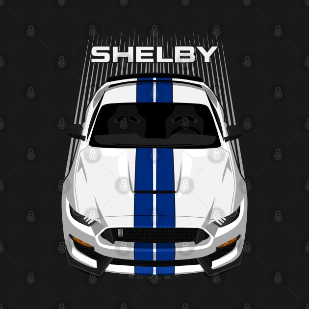 Ford Mustang Shelby GT350 2015 - 2020 - White - Blue Stripes by V8social