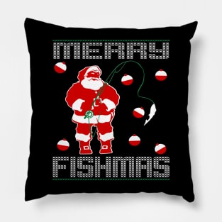 Merry Fishmas Ugly Christmas Pillow