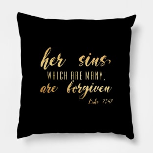 Here sins which are many Pillow