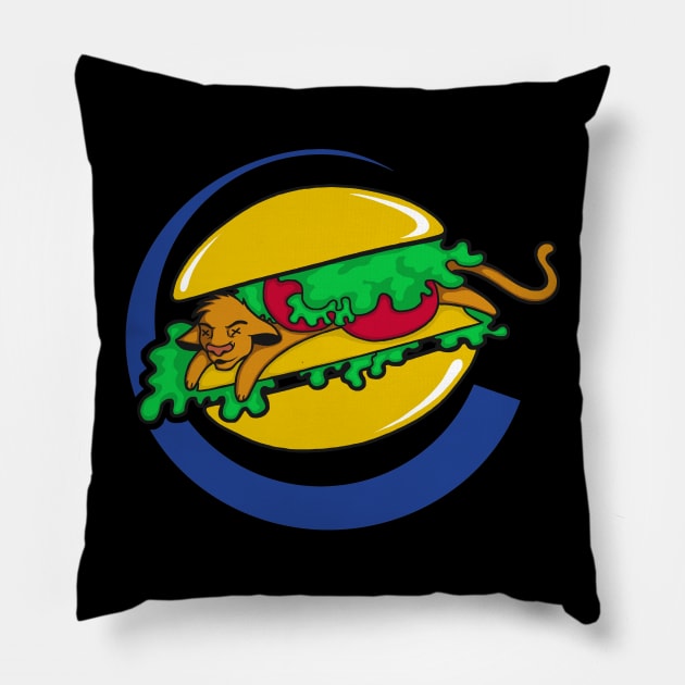 The Lion Burger King Pillow by perdita00