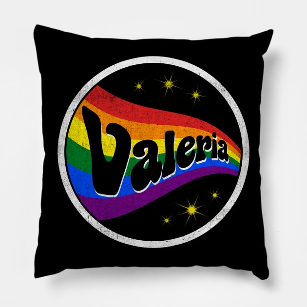 Valeria Retro Rainbow faded Pillow by Thomas Mitchell Coney