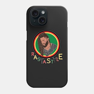 Rastafari man accompanied by a multicolored writing Phone Case