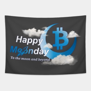 Bitcoin happy moonday - blue moon Tapestry