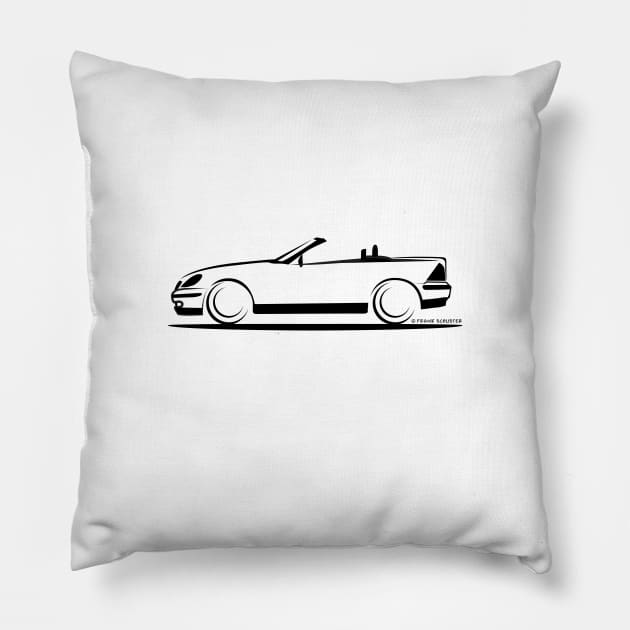 Mercedes Benz SLK R170 White Pillow by PauHanaDesign