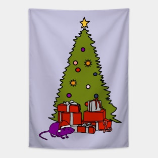 Santa Rat with Christmas Tree Tapestry