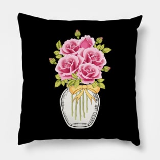 Roses In A Jar Pillow