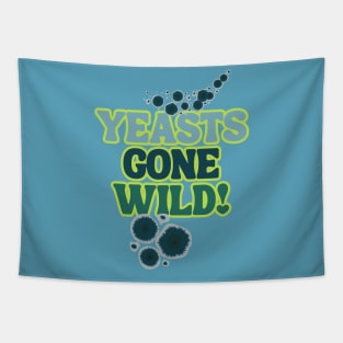 Yeasts Gone Wild! Groovy Blue Green Style Tapestry