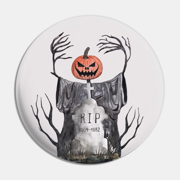 Halloween Scary Evil Pumkin scarecrow Pin by Rub14ekArts