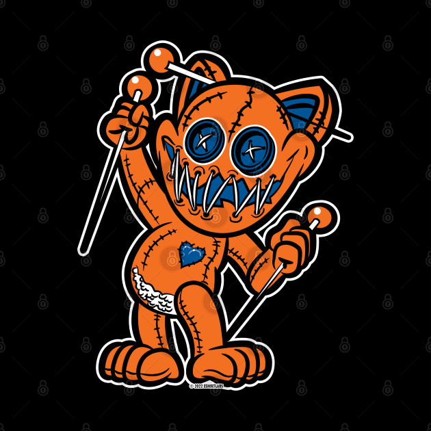 Happy VooDoo Kitty Cat Doll Orange and Reflex Blue by eShirtLabs