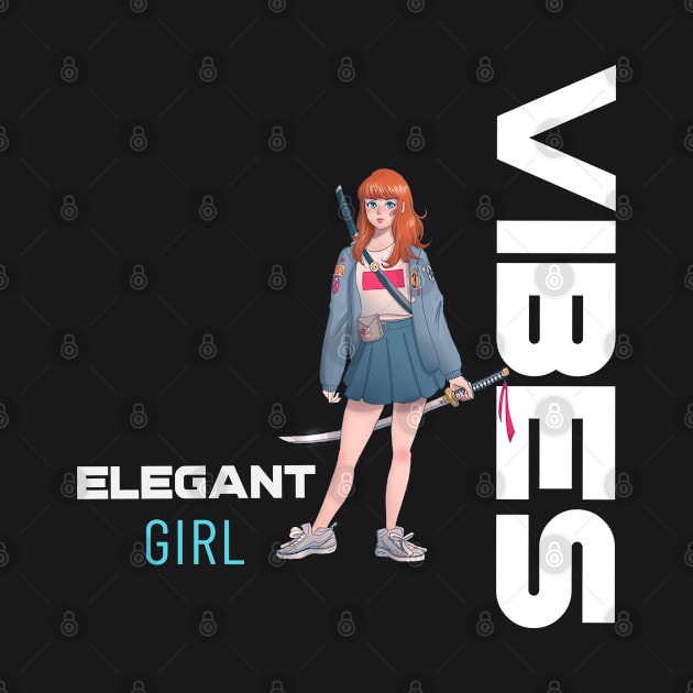 Elegant Girl Vibes T-shirt, girl vibes sticker, girly cute anime designs for all ages, girl gift idea, emotions, girl power, women gift by AbsurdStore