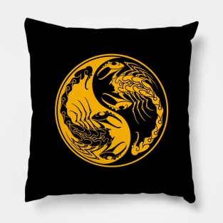 Yellow and Black Scorpions Yin Yang Pillow