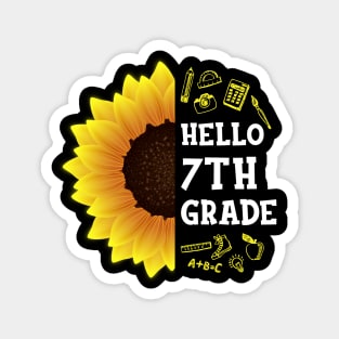 Hello Seventh Grade Shirt 7th Grade Back To School Sunflower Gift Magnet