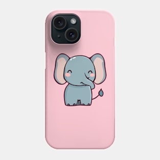 cute elephant cartoon vector illustration Phone Case