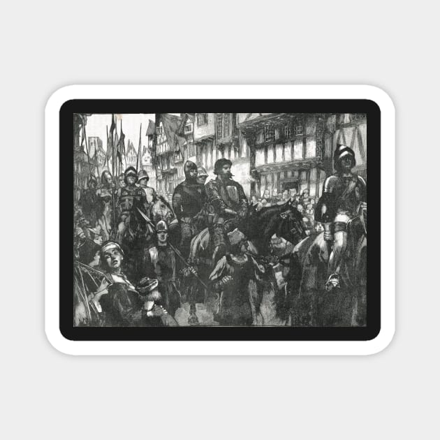 William Wallace Bound on way to Westminster Hall 1305 Magnet by artfromthepast