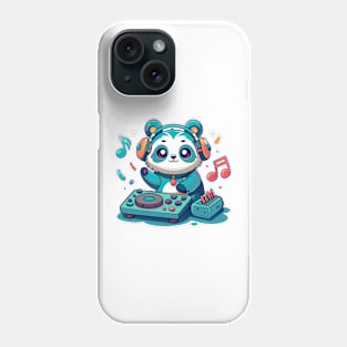 cute panda playing dj music Phone Case