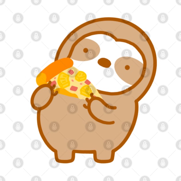 Cute Hawaiian Pineapple Pizza Sloth by theslothinme