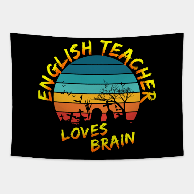 English Teacher Loves Brain Tapestry by Geoji 
