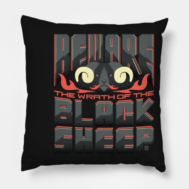 Black Sheep Pillow by raffaus