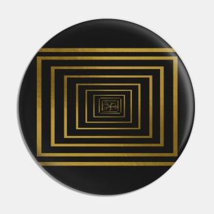 optical illusion illustration in gold color Pin