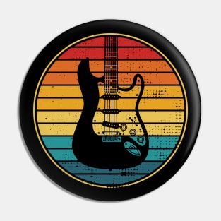 Retro Vintage Circle Sunset S-Style Electric Guitar Pin