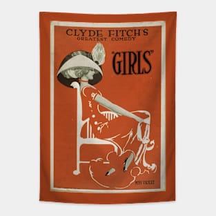 Clyde Fitch's greatest comedy, "Girls" - theatrical poster art Tapestry