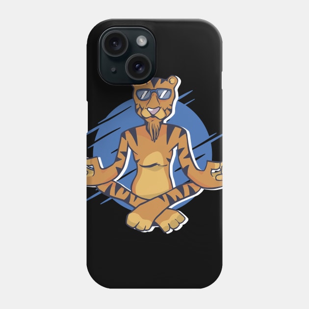 yoga tiger meditation funny Phone Case by Midoart