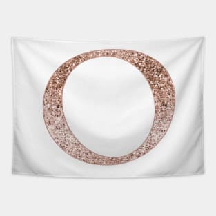 O rose gold glitter monogram letter Tapestry