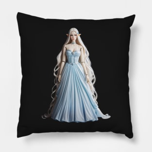 Pretty Realistic Plastic Doll, Fairy in Blue Dress, Elf Doll Pillow